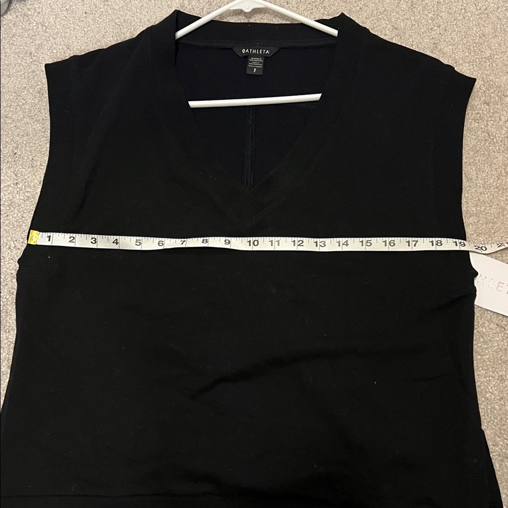 Athleta Black Retroterry V Neck Sweatshirt Tee size small NWT - Picture 8 of 10